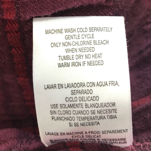 Kut From the Kloth Size M Women's Purple Burgundy Button Down Plaid Woven - Picture 11 of 13